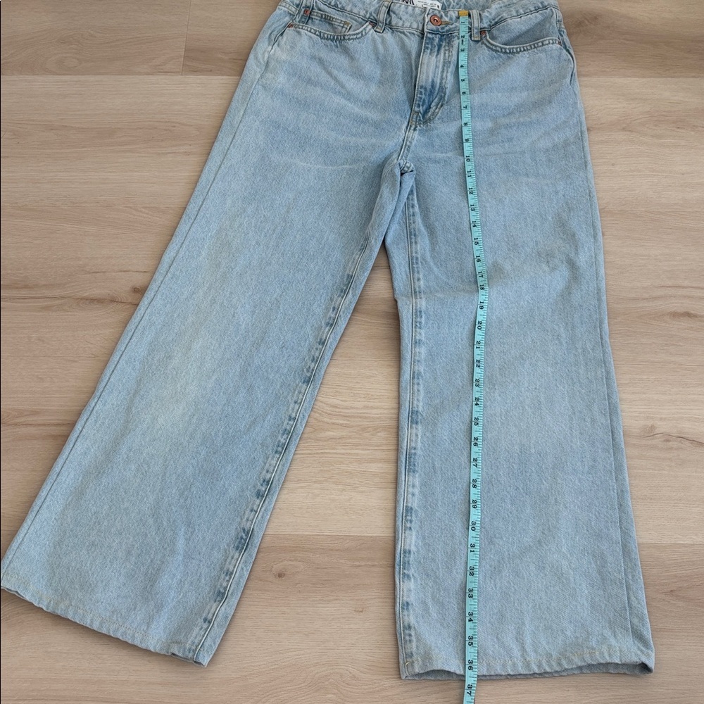 Zara Light Blue Wide Leg Jeans - Picture 11 of 14